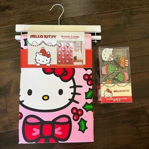 Hello Kitty Bath New Hello Kitty Christmas Shower Curtain Set Of 2